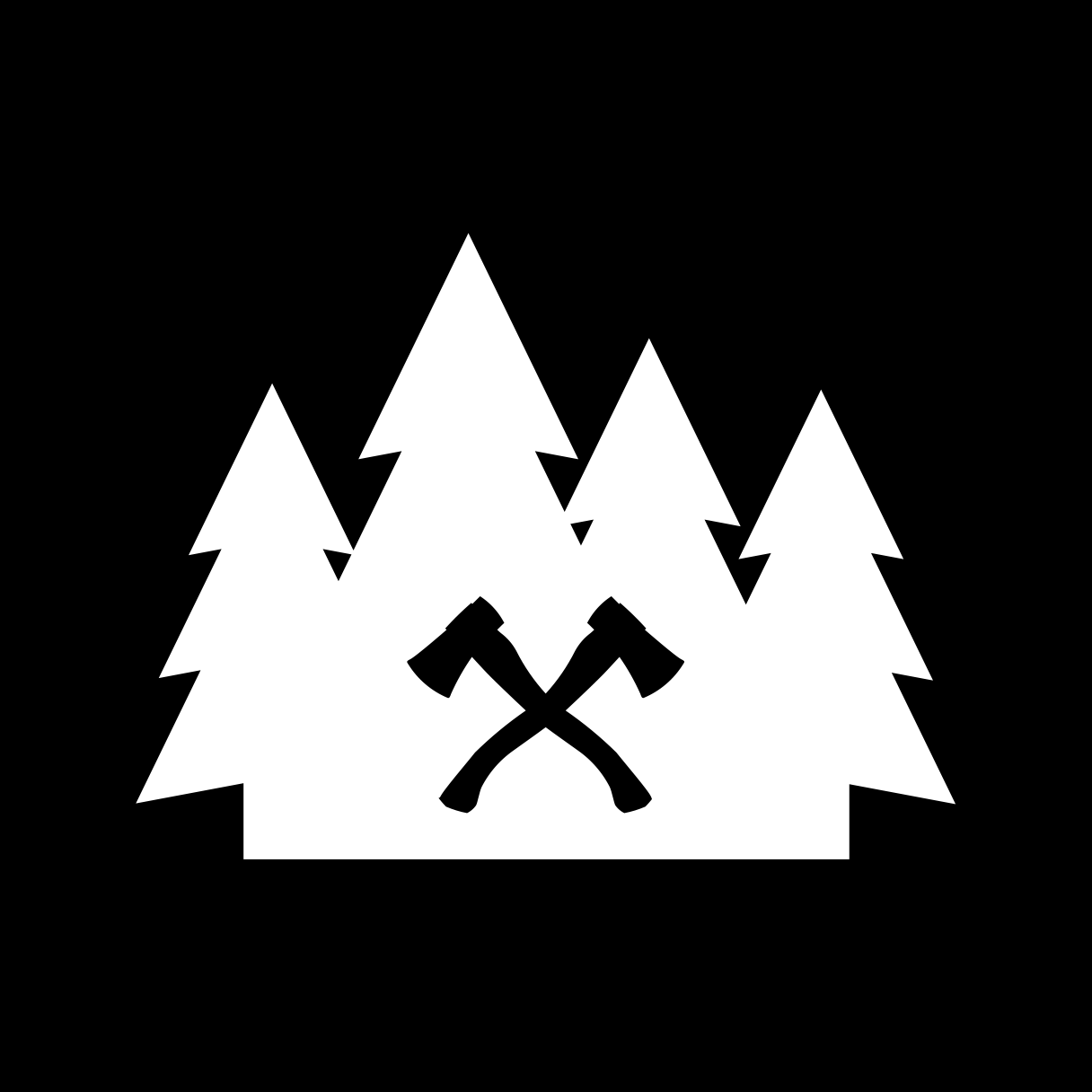 Trees and axes icon