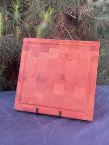 Maple and Beech wood end grain butcher block board with juice groove