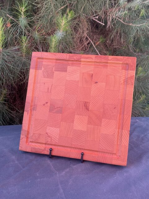 Maple and Beech wood end grain butcher block board with juice groove
