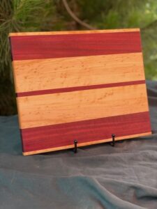 Purple heart and birdseye mapple medium cutting board